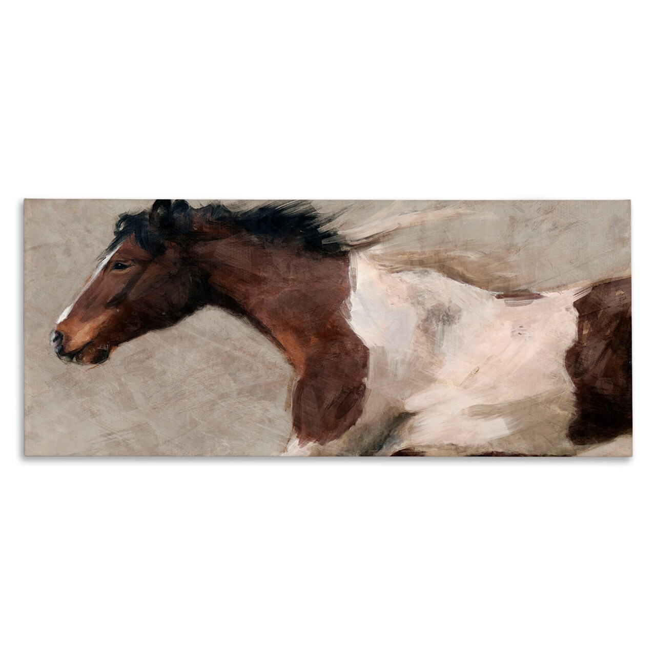Stupell Industries Dashing Brown Horse Canvas Wall Art Design by Nina Blue